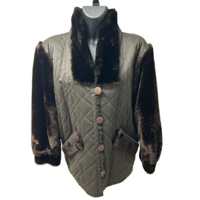 Yves Saint Laurent Brown Bimaterial Fur