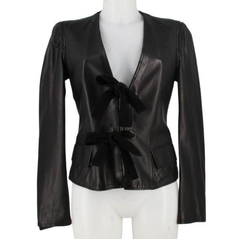Yves Saint Laurent Rive Gauche Black Leather Jacket