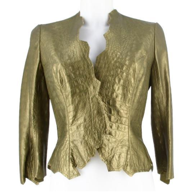 Mugler Gold Leather Jacket