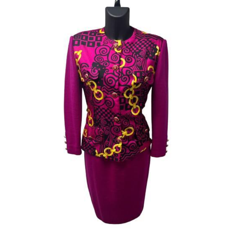 Celine Wool Fuchsia Set ( Jacket + Skirt)