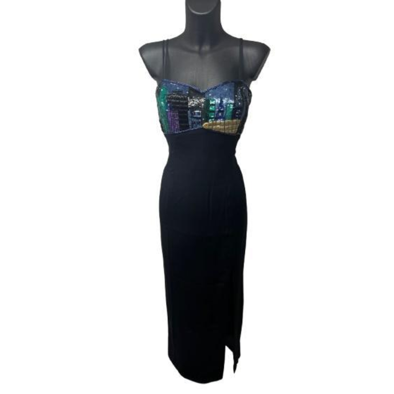Louis Féraud Dress with Sequins Top Bustier (1992/1993)
