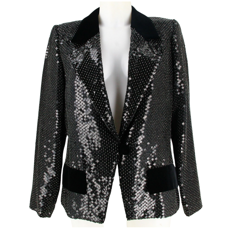 90's Miss V Valentino Sequins Black Jacket