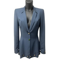 Thierry Mugler Blue Grey Blazer with Metallic details