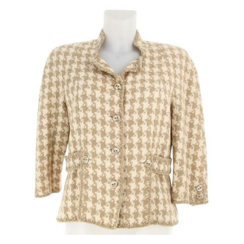 Chanel Beige Carreaux Suit Jacket
