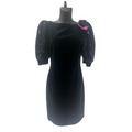 Louis Féraud velvet Black Dress with Sequins and Bow