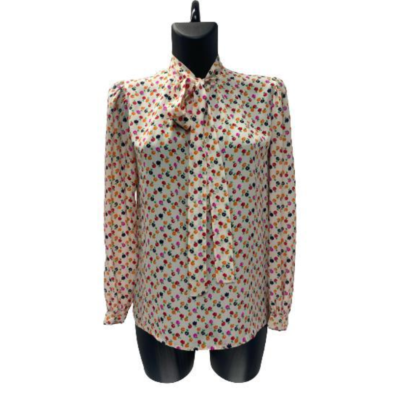 Yves Saint Laurent Fruits Blouse with Lavallière