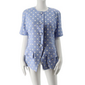 Christian Dior Blue Linen Polka Jacket