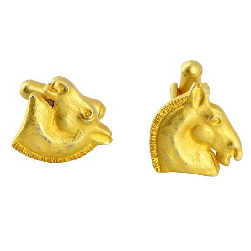 Hermes Golden Horsehead Cufflinks