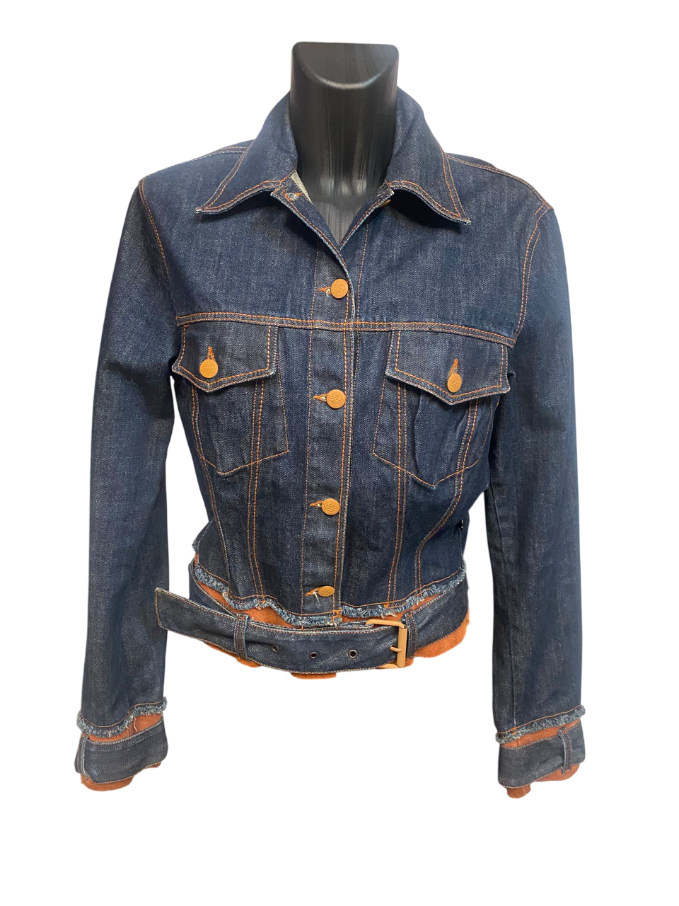 Vintage JPG Jean’s Denim Jacket Leather Trim