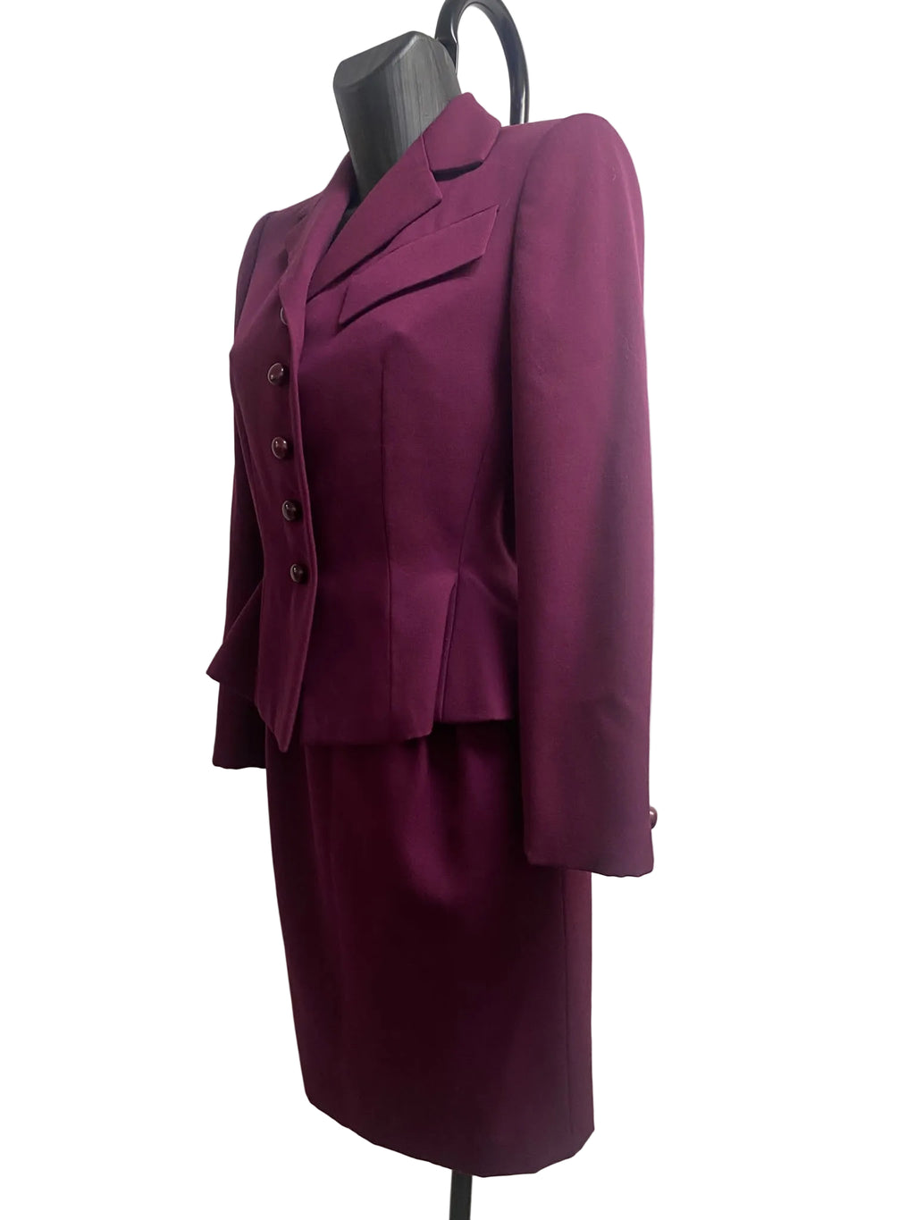Christian Dior Haute Couture FW 1986/87 Plum Wool Skirt Suit (Marc Bohan Era)