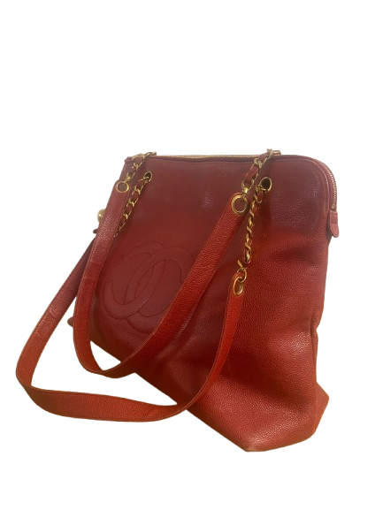 Chanel Coco Mark Chain Tote Bag in Red (1194)