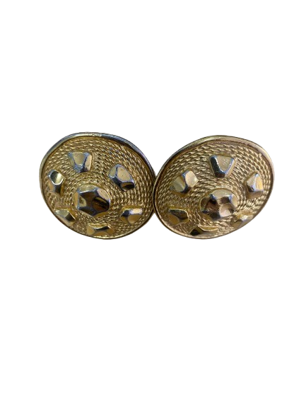 Christian Dior XXL round gold earrings