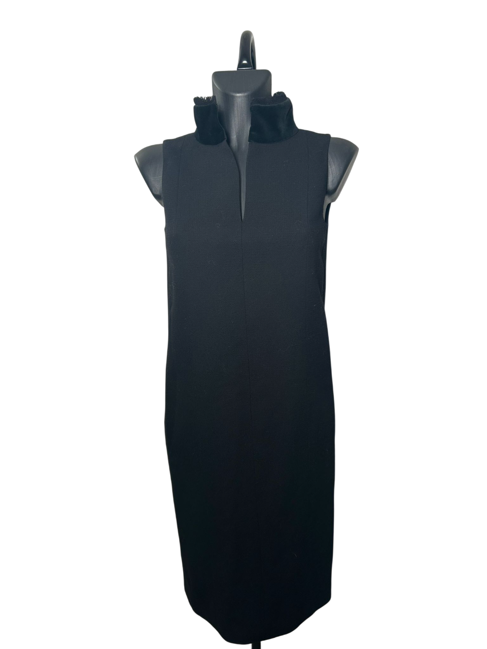 Chanel Black Sleeveless Dress with Velvet Collar detail (FW 2007)