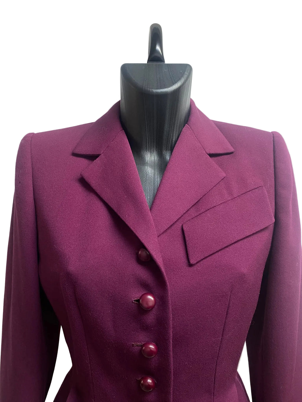 Christian Dior Haute Couture FW 1986/87 Plum Wool Skirt Suit (Marc Bohan Era)