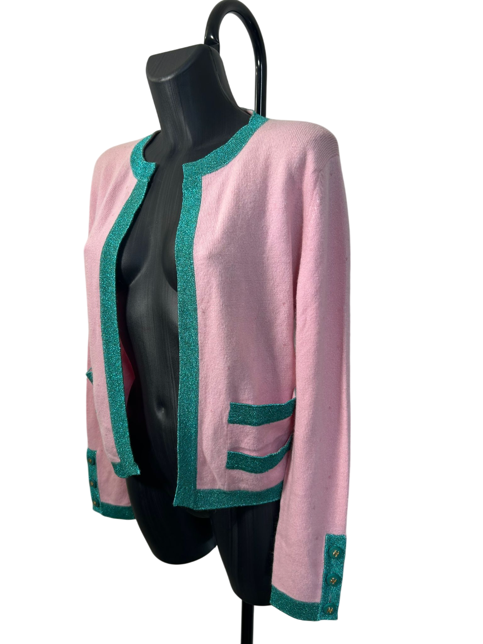 Chanel Pink and Green Cardigan 1996