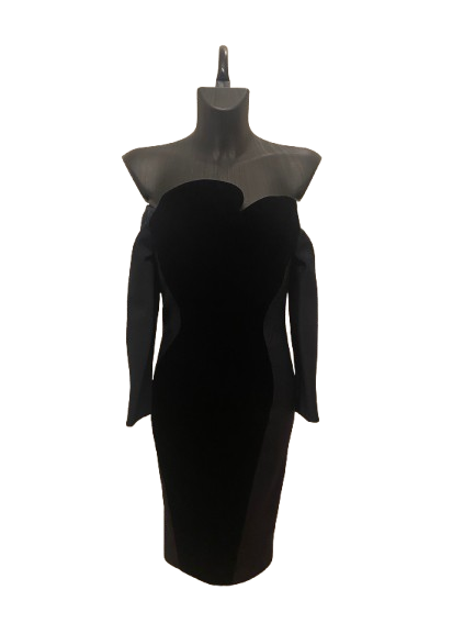 Givenchy Haute Couture Velvet and Silk Navy Dress FW2020