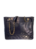 Chanel Navy Blue Lambskin Bag 2003