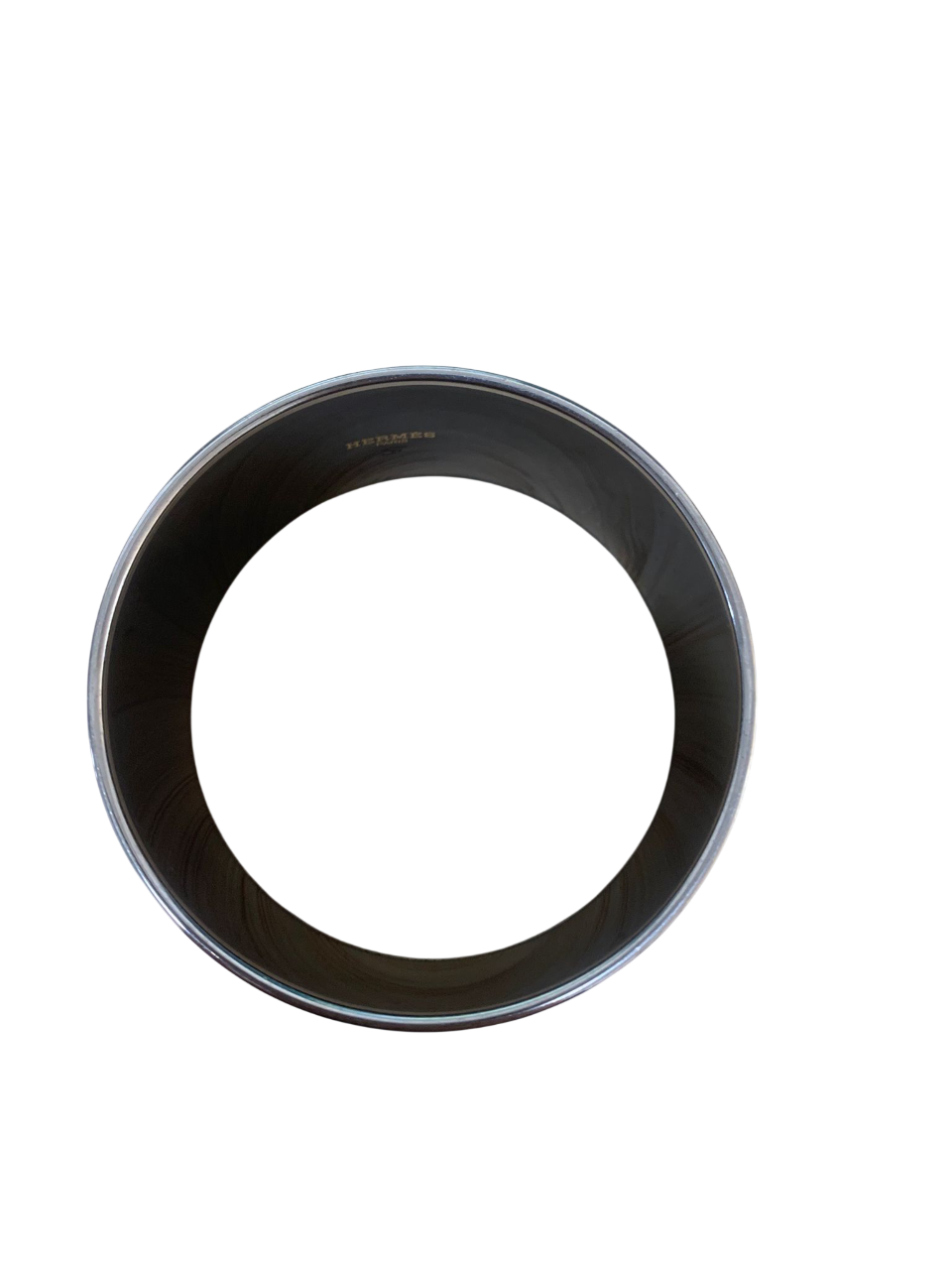 Hermes Optique Chain D'Ancre Printed Enamel Palladium Plated Bangle Bracelet