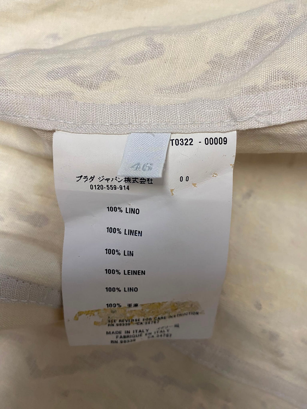 Prada Vintage Abstract Print 100% Linen Blazer – Made in Italy (IT 46)