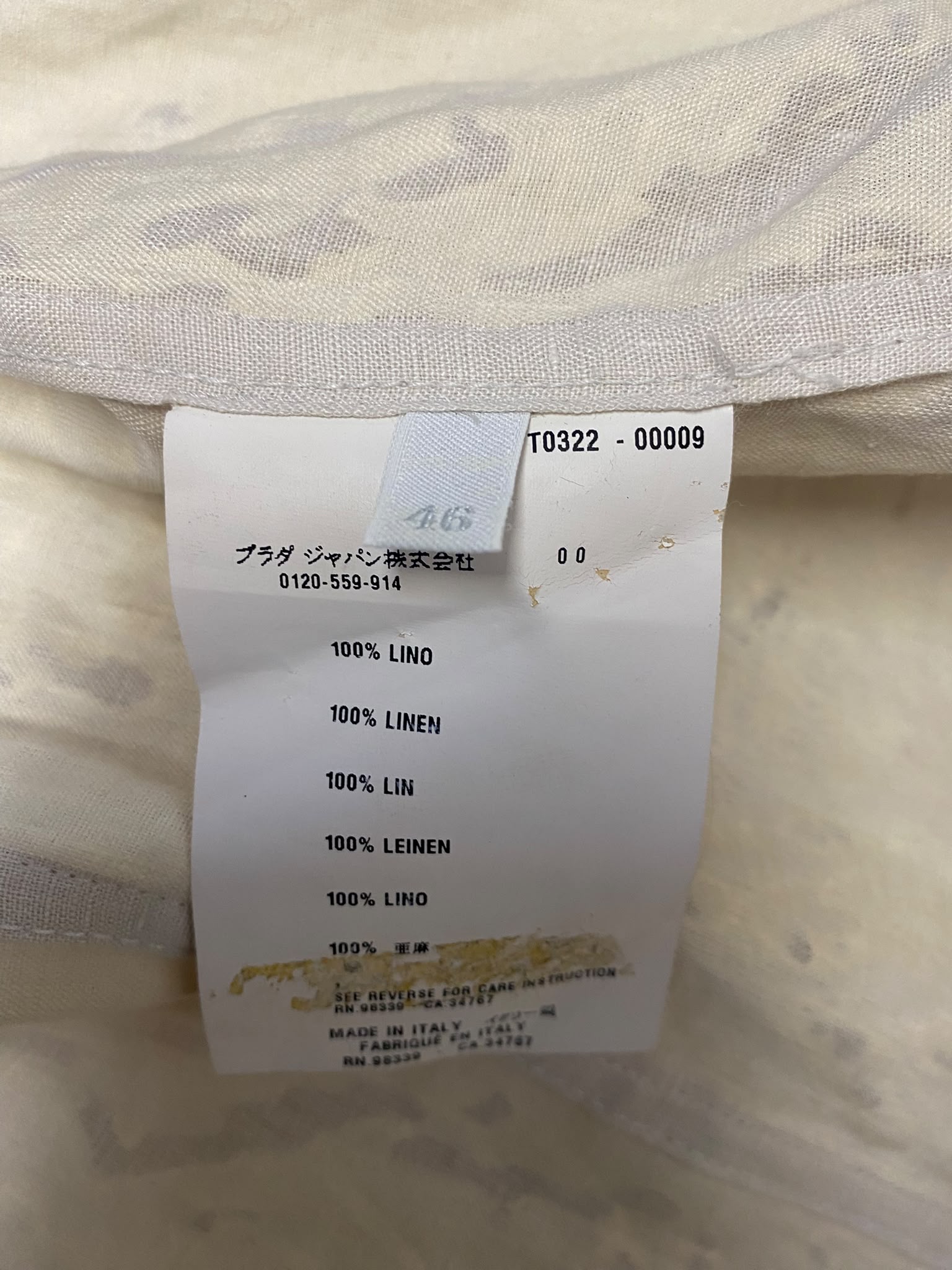 Prada Vintage Abstract Print 100% Linen Blazer – Made in Italy (IT 46)