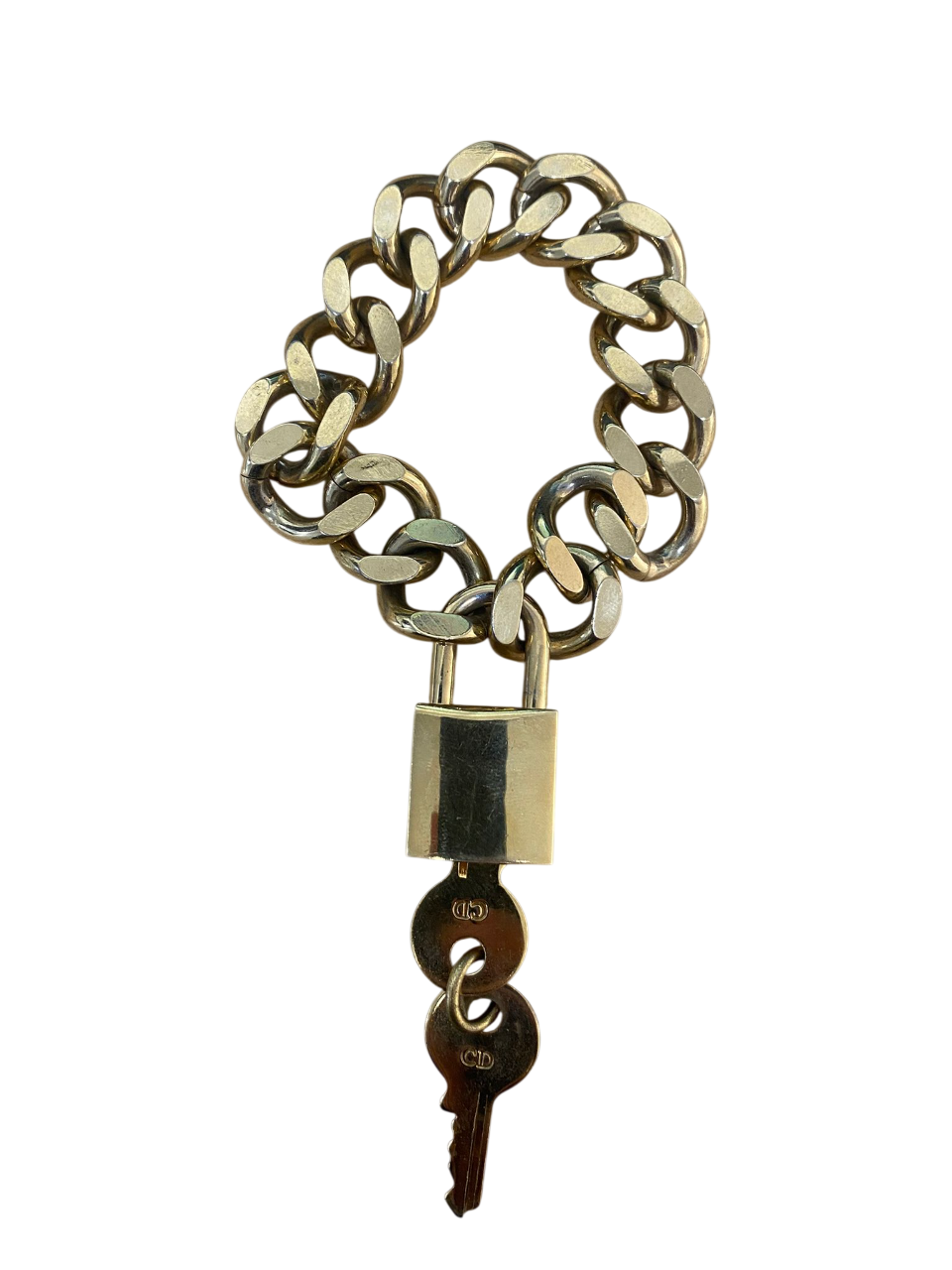 Christian Dior Curb Chain Lock & Key Bracelet (Spring Couture 2001)