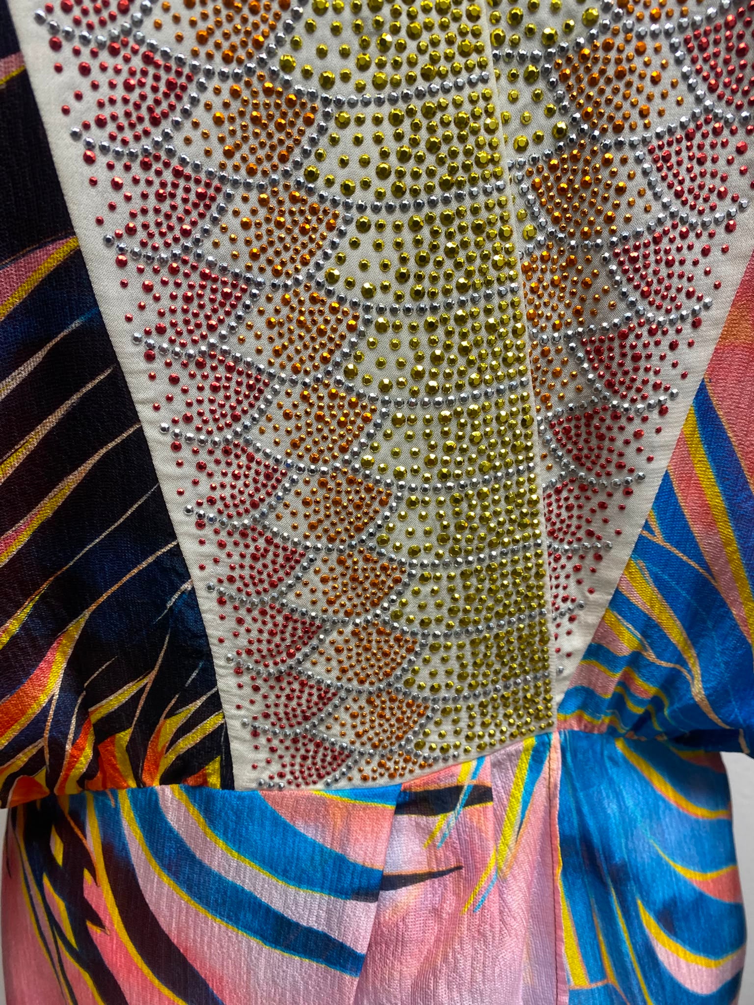 Just Cavalli Multicolor Caftan with Strass