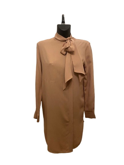 Celine Sand Silk Dress with Lavallière