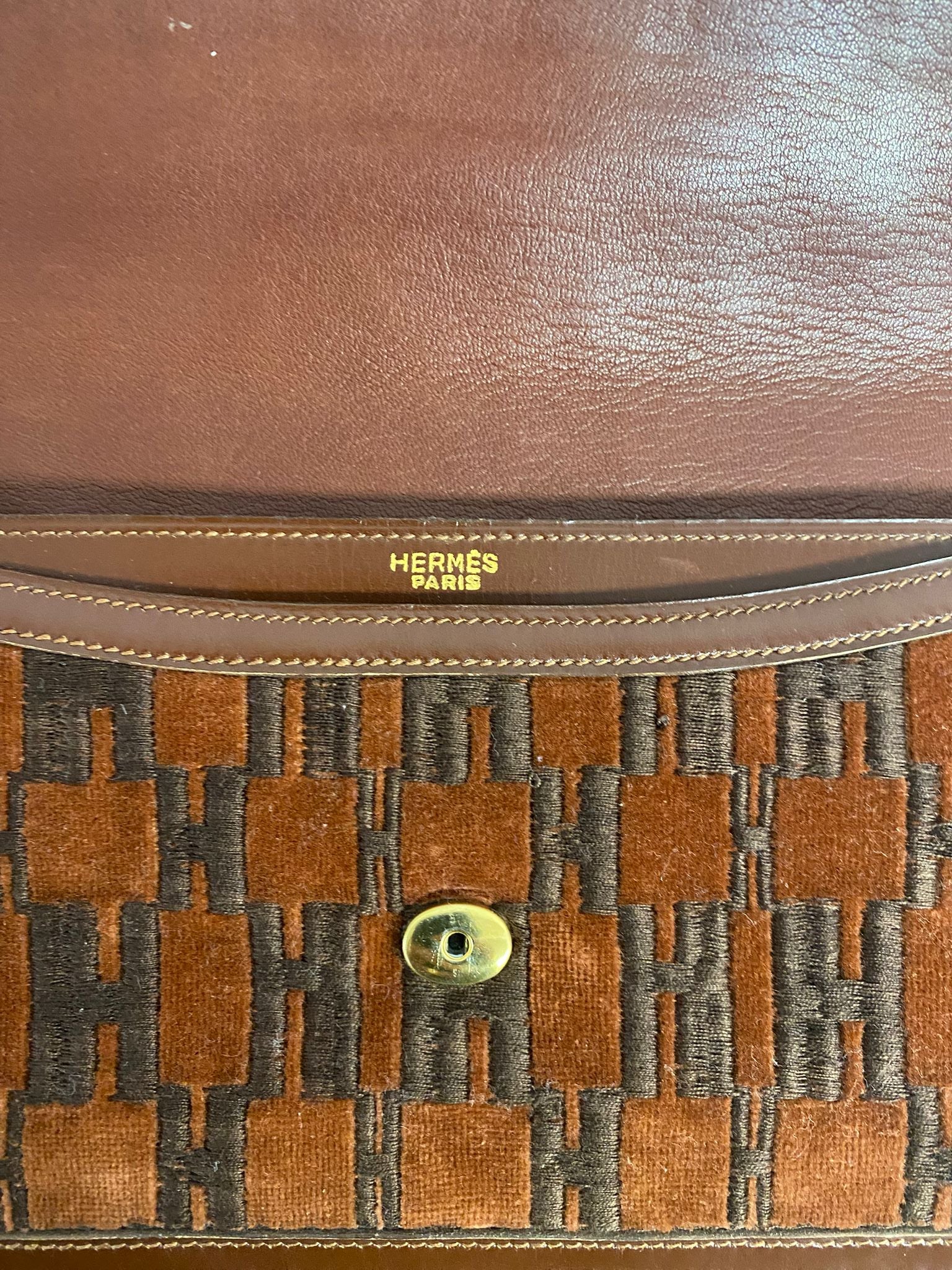 Hermès Leather and fabric H logo Bag
