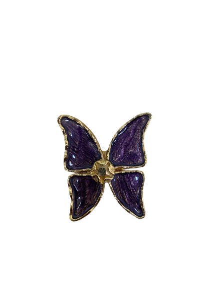 Yves Saint Laurent Violet Butterfly Brooch