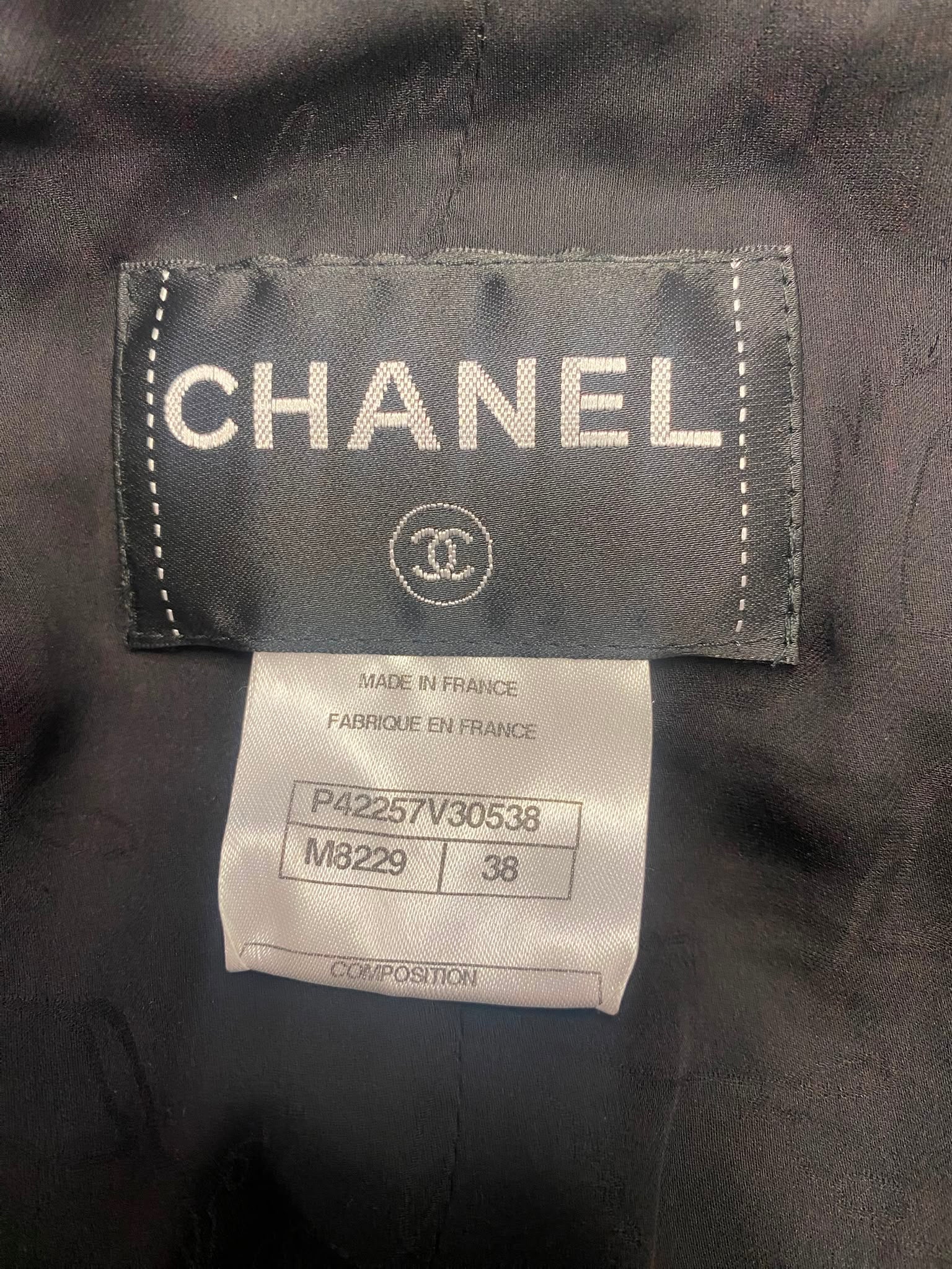 Chanel Red & Black Lesage Tweed Zip Jacket – Size 38