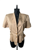 Thierry Mugler Short_Sleeve Shirt in Soft Beige