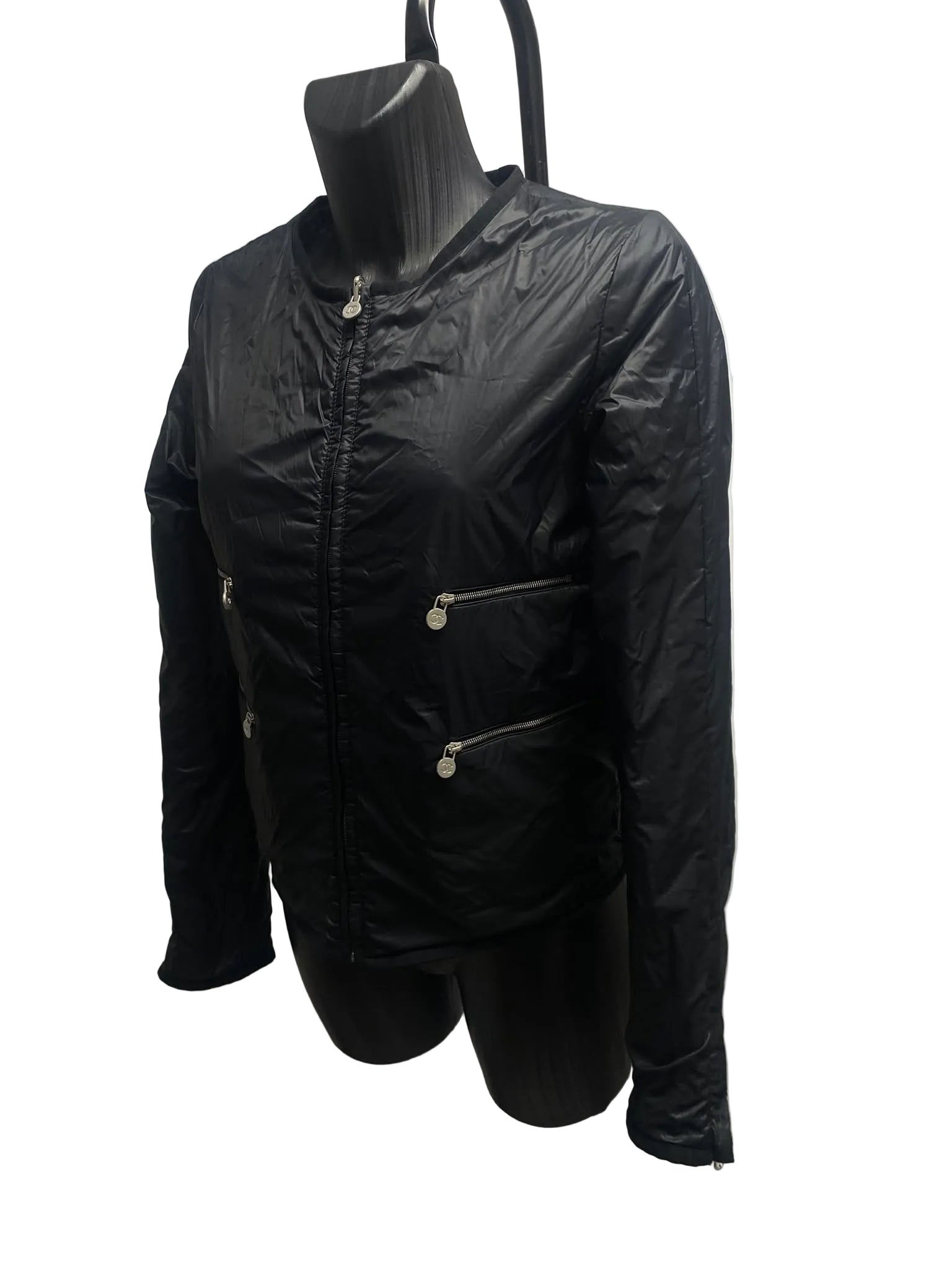 Chanel Reversible Lightweight Jacket – Tweed Print & Solid Black