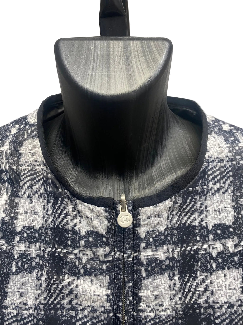 Chanel Reversible Lightweight Jacket – Tweed Print & Solid Black