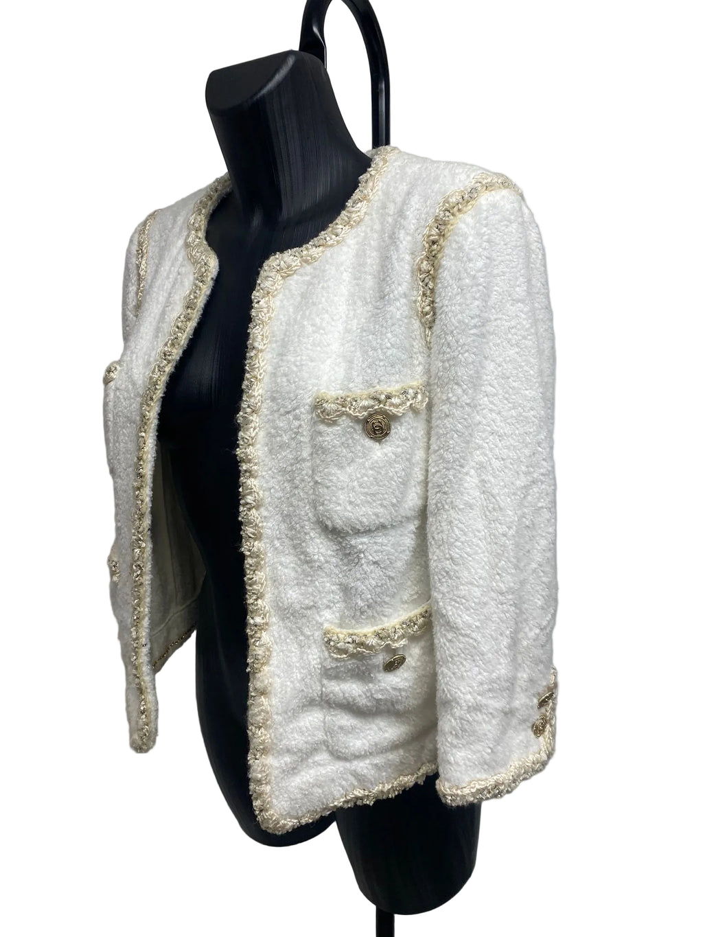 CHANEL Off-White Terry Tweed Jacket – Cruise 2011