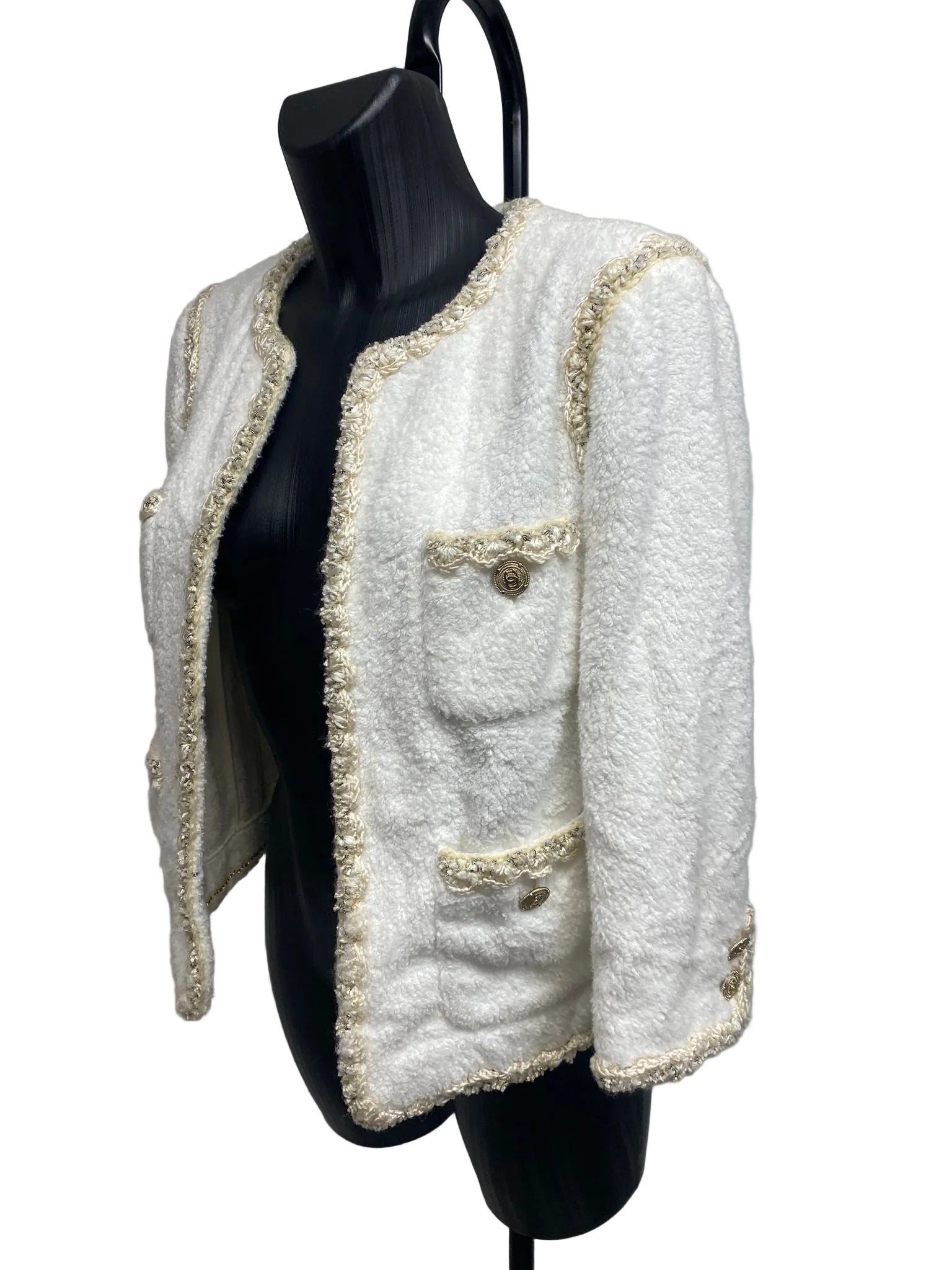 CHANEL Off-White Terry Tweed Jacket – Cruise 2011