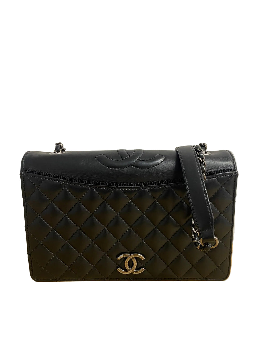Chanel Black Quilted Calfskin and Grosgrain Ballerine Small Flap Bag Ruthenium Hardware, 2016