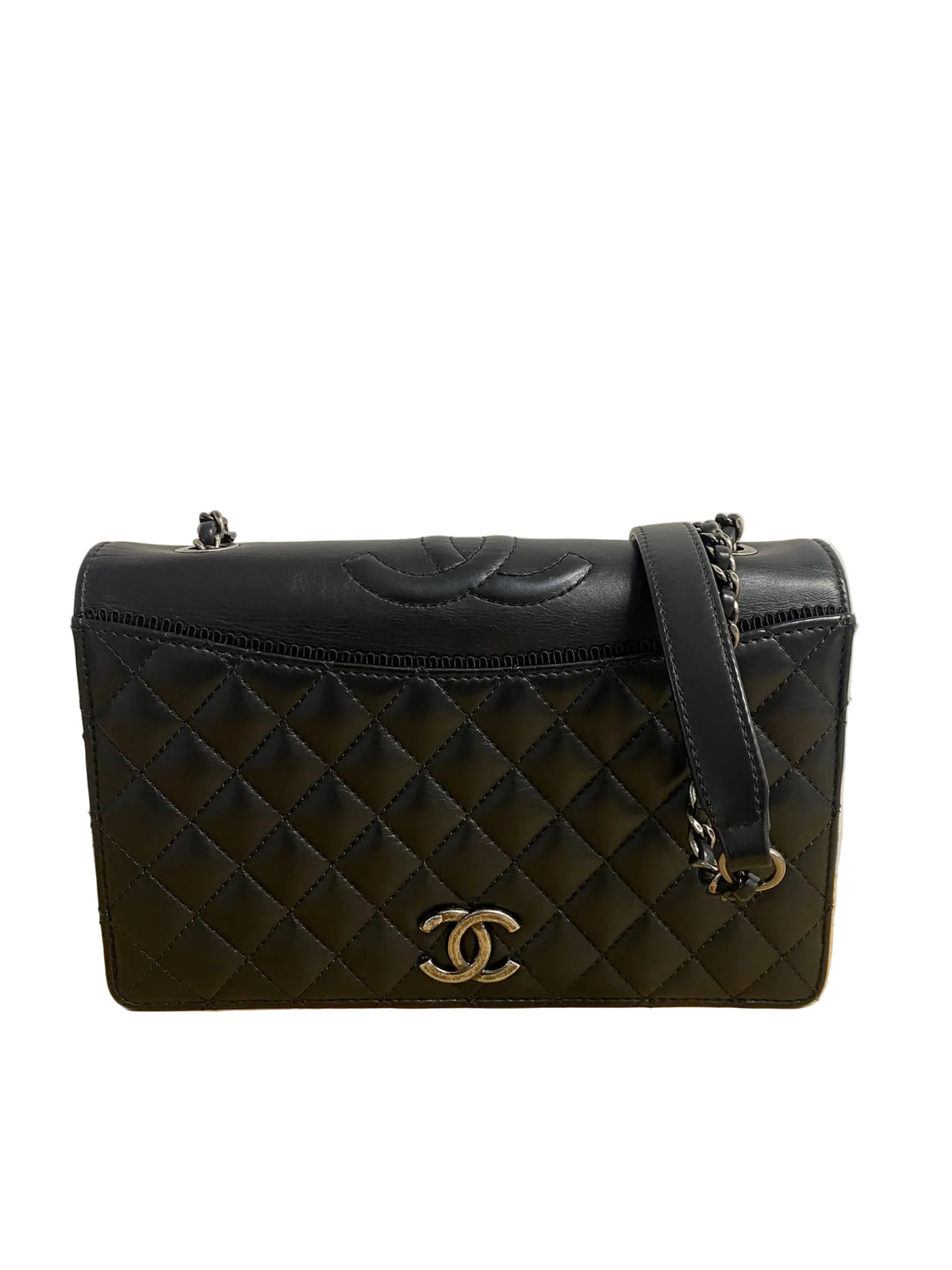 Chanel Black Quilted Calfskin and Grosgrain Ballerine Small Flap Bag Ruthenium Hardware, 2016