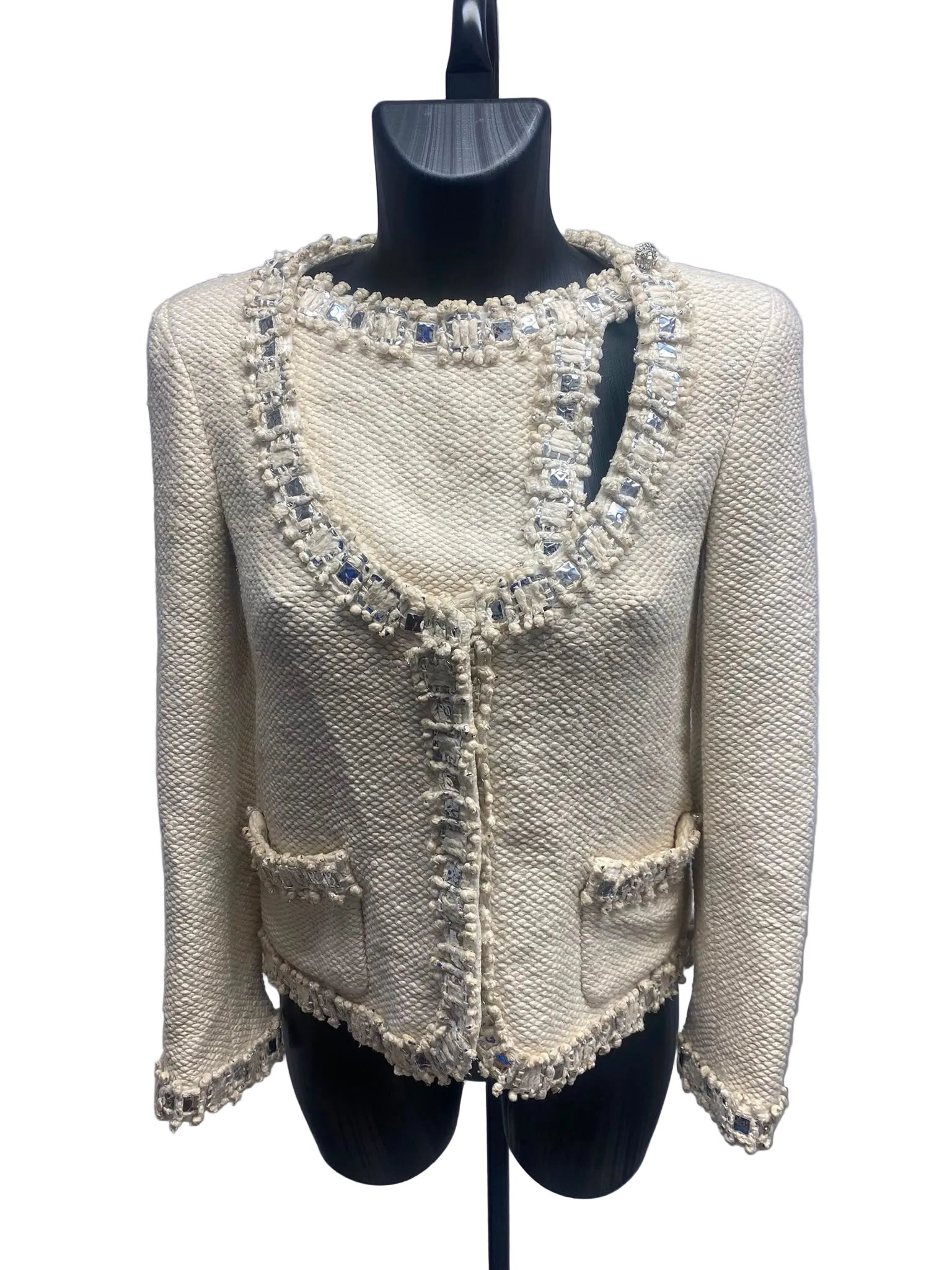 Chanel Cream Tweed Jacket with Mirror Trim ( Prefall 2012 - Métiers d'Arts Paris-Bombay)