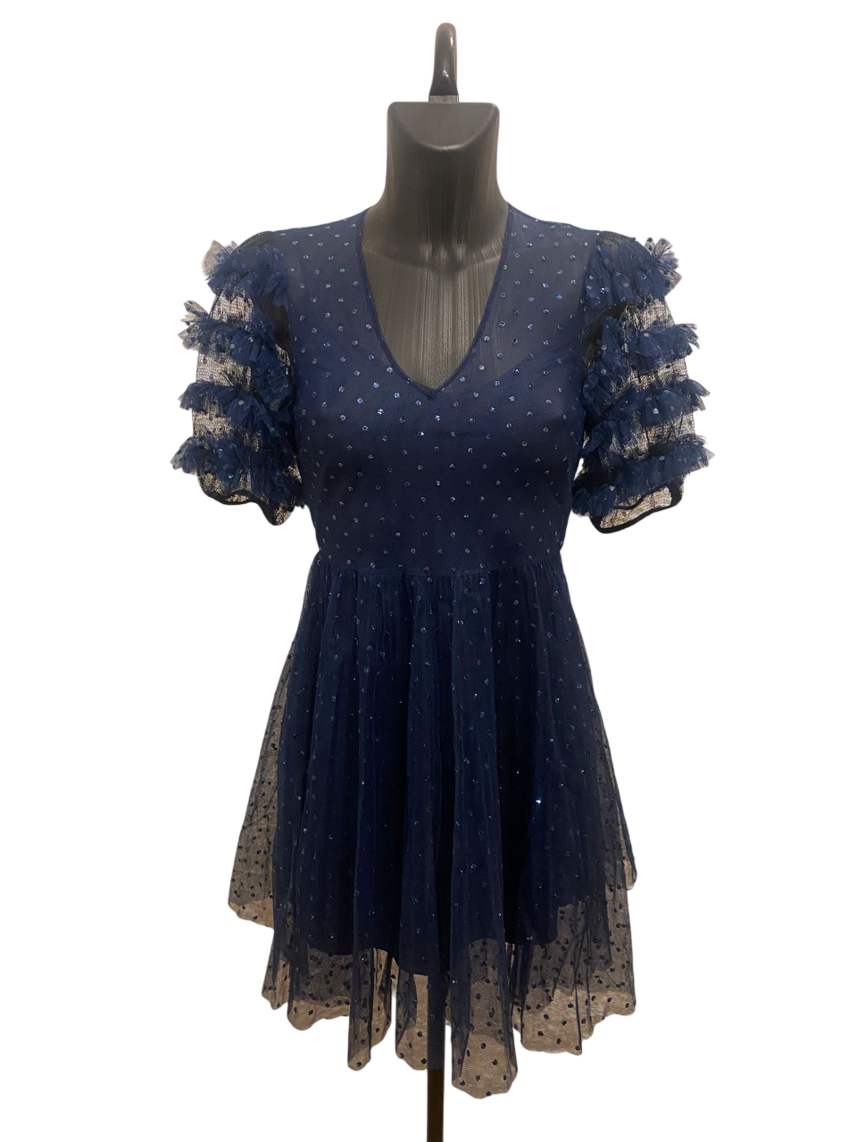 Valentino Blue Tulle Dress with sequins