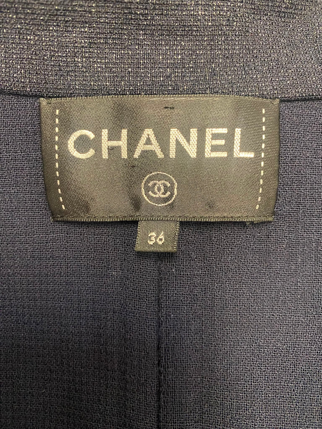 Chanel Vintage Navy Blue Double-Breasted Blazer Dress – Size 36