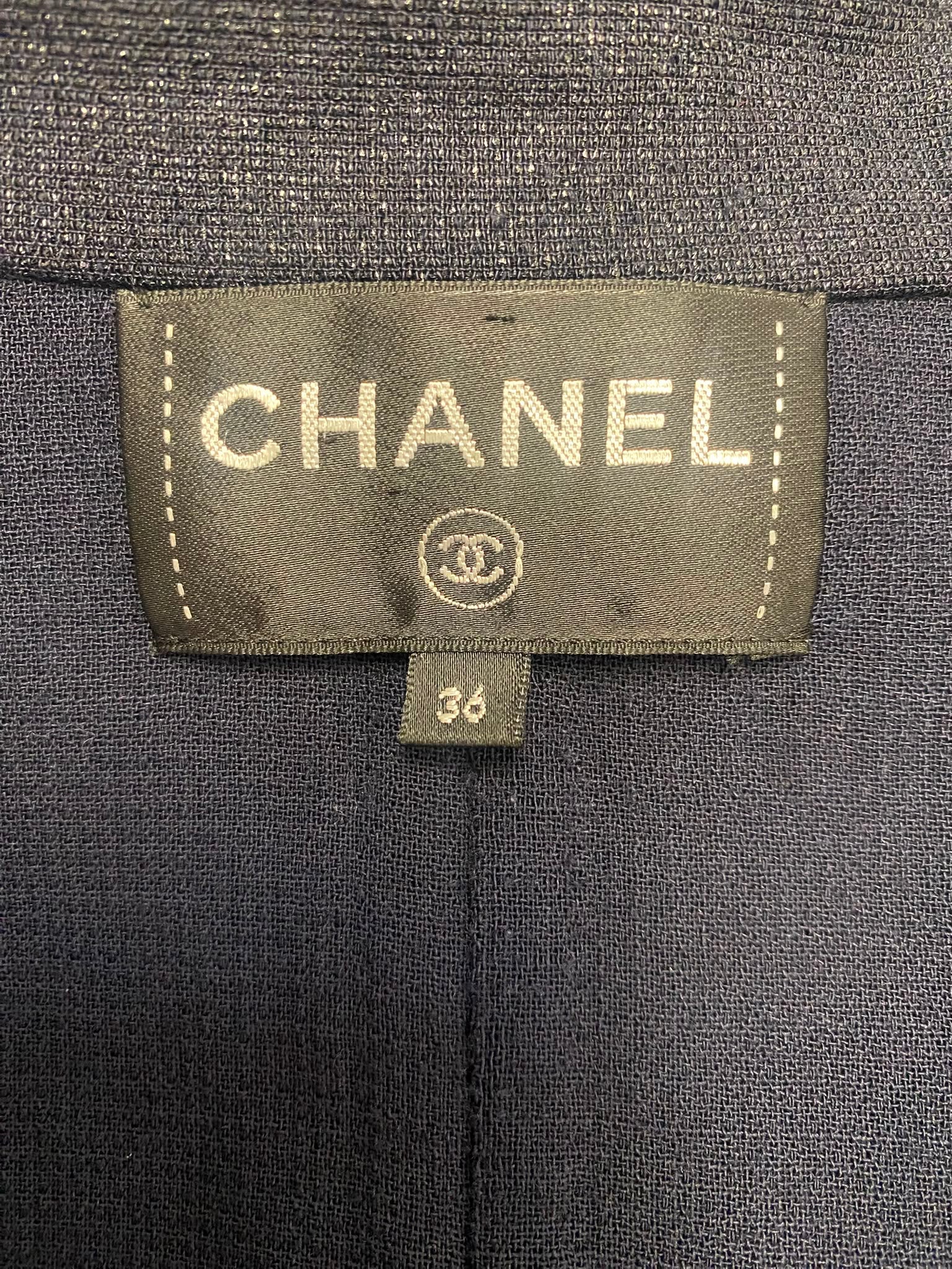 Chanel Vintage Navy Blue Double-Breasted Blazer Dress – Size 36