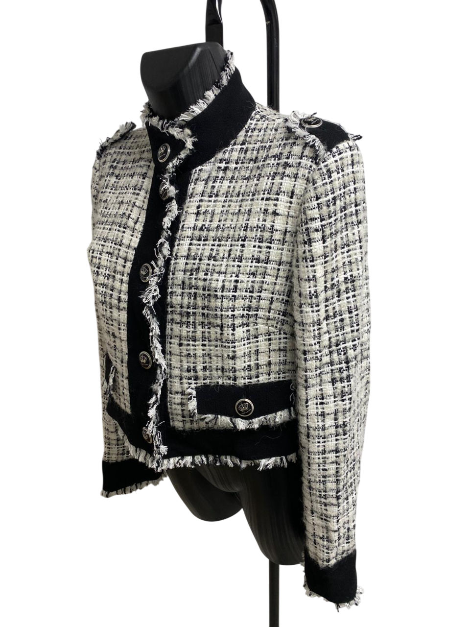 Dolce&Gabbana Cropped Crèpe-Trimmed Tweed Jacket