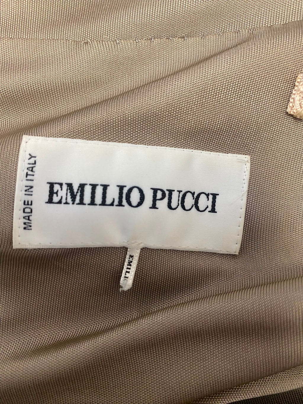 Emilio Pucci Metallic Gold Ruched Halter Neck Mini Dress