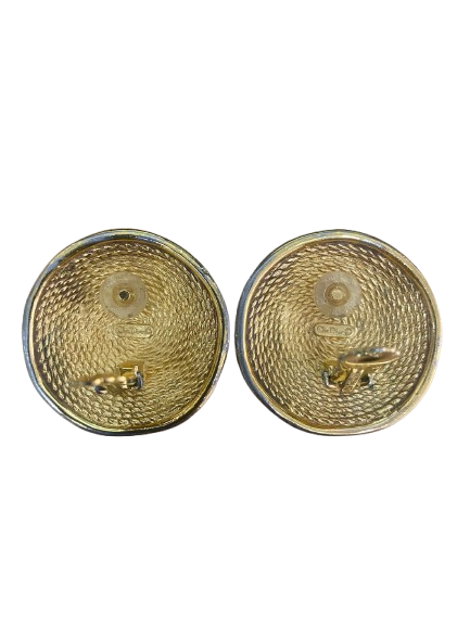 Christian Dior XXL round gold earrings