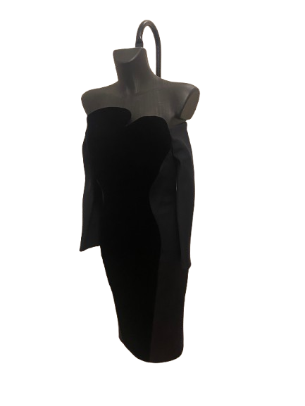 Givenchy Haute Couture Velvet and Silk Navy Dress FW2020
