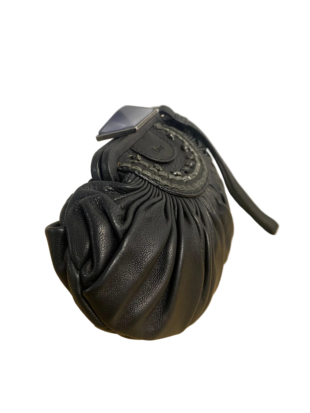 John Galliano x Christian Dior Black Leather Clutch S/S2007