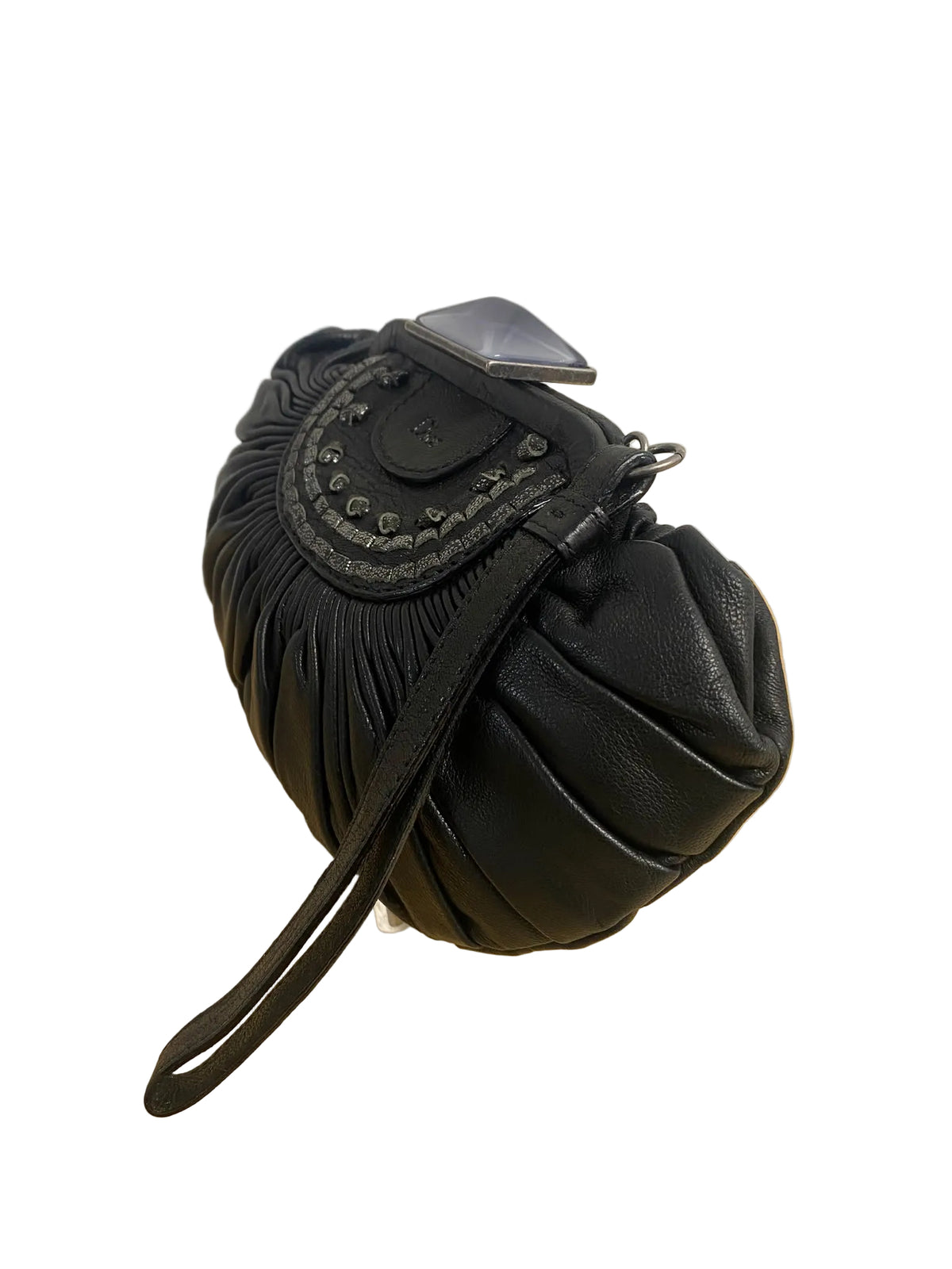 John Galliano x Christian Dior Black Leather Clutch S/S2007