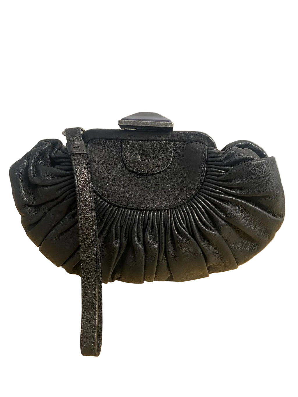 John Galliano x Christian Dior Black Leather Clutch S/S2007