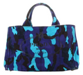 Prada Blue Canapa Camouflage Handbag