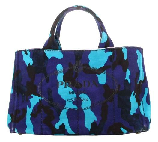 Prada Blue Canapa Camouflage Handbag